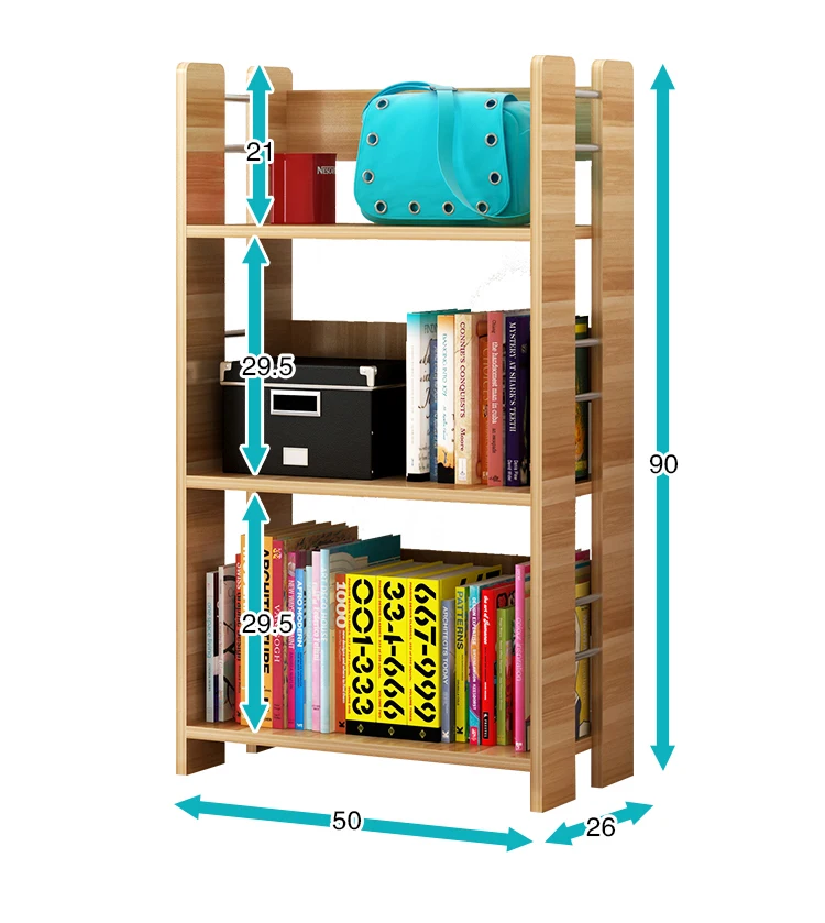 Креативный простой деревянный для хранения в полу студенческий кабинет офис простой книжная полка маленький шкаф