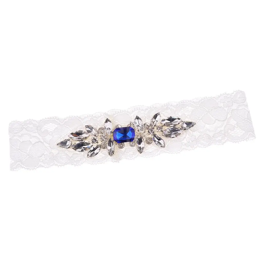 Elegant Crystal Diamante Wedding Bride Lace Garter Hen Stag Night Bachelorette Party Fancy Dress Gift