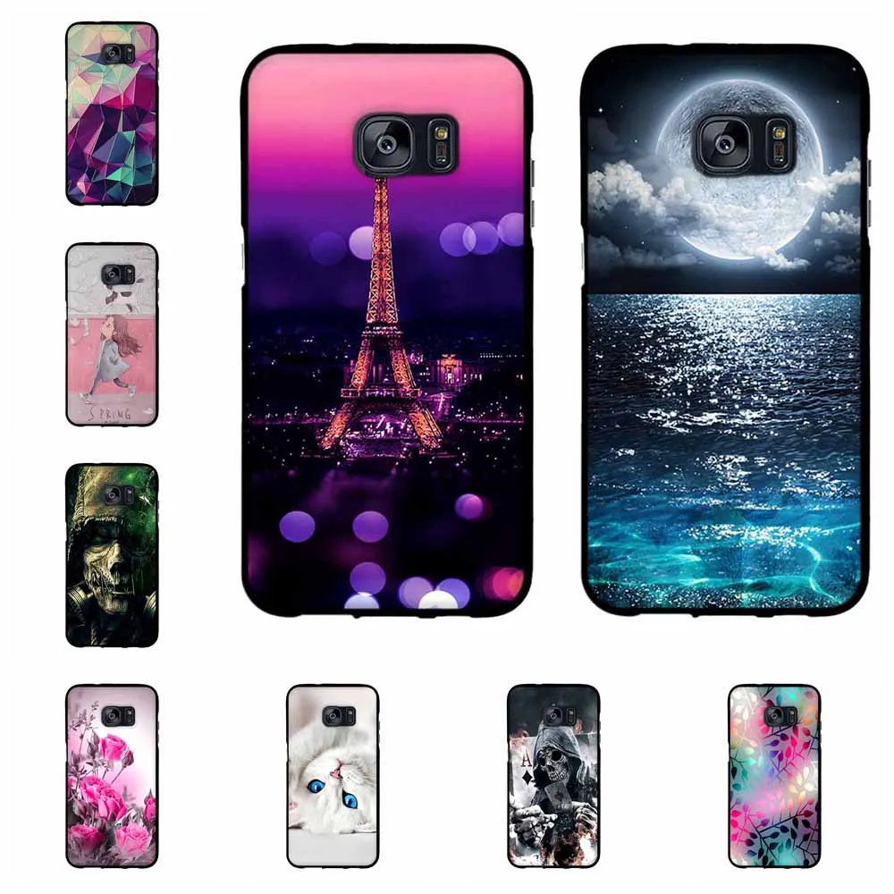 

For Samsung Galaxy S7 Edge S6 S8 Case Black Cover Silicone Coque 3D Cute Bag Shell For S7 Samsung S6 S8 S7edge G935F Phone Cases