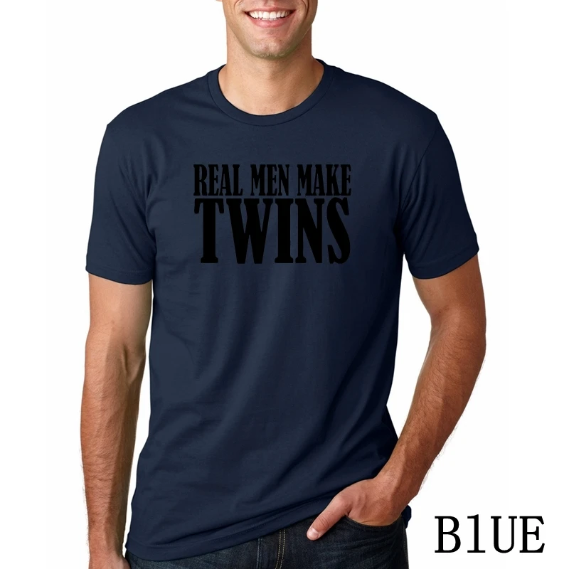 Реальный Для мужчин сделать близнецов брендовая футболка Веселая отца, чтобы быть папа Футболка Подходит для беременных; Папа бренд Для мужчин футболка - Цвет: BLUEFC4501