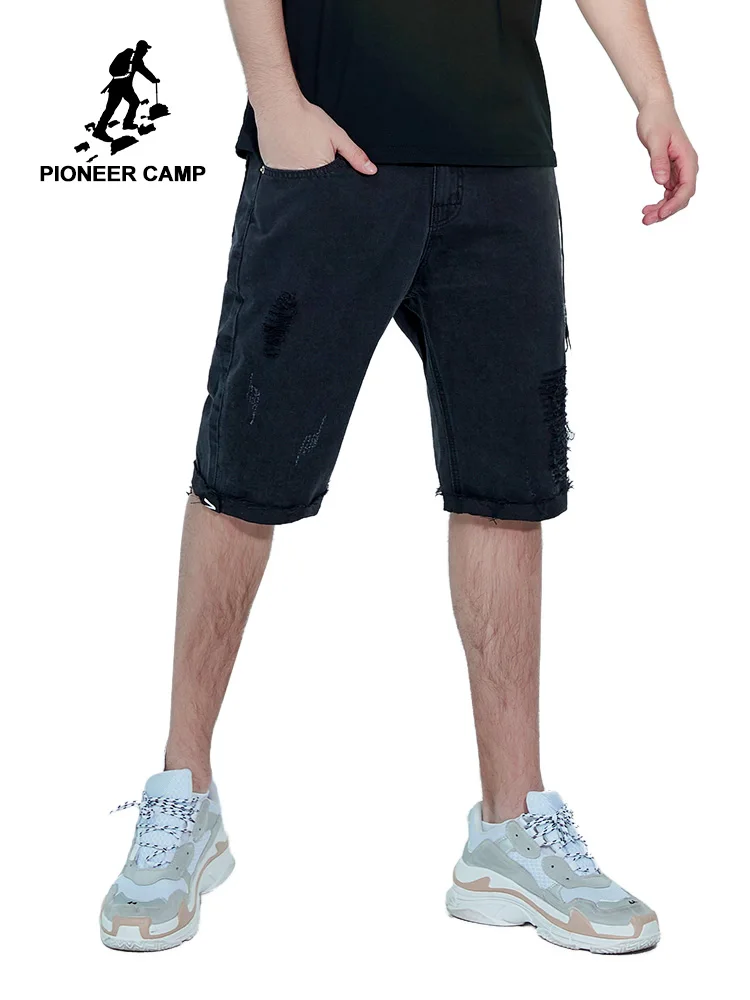 Шорты Pioneer Camp мужские с молнией хлопок дышащие разрывные джинсовые короткие