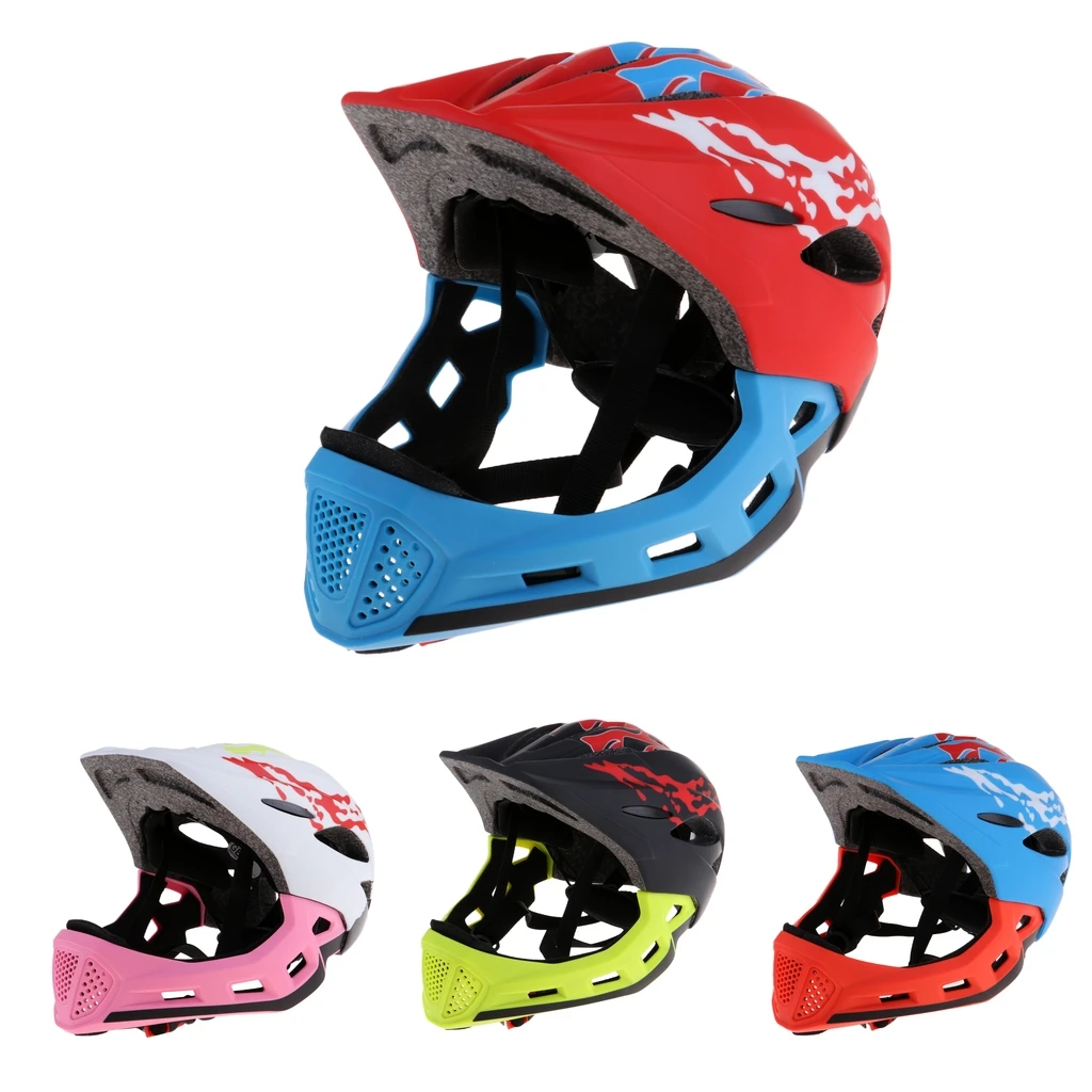 Full Covered Kid Helmet Balance Bike Children Full Face Helmet Cycling Motocross Outdoor Sports Downhill Skate Safety Helmet BMX