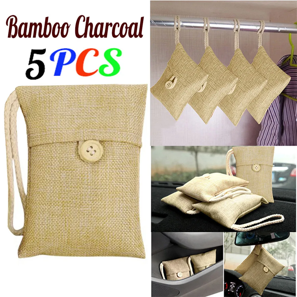 

5pcs Bag Set Bamboo Charcoal Activated Carbon Air Freshener Odor Deodorant Shoes Garderobe Wardrobe Car Deodorant Dry Deodorizer