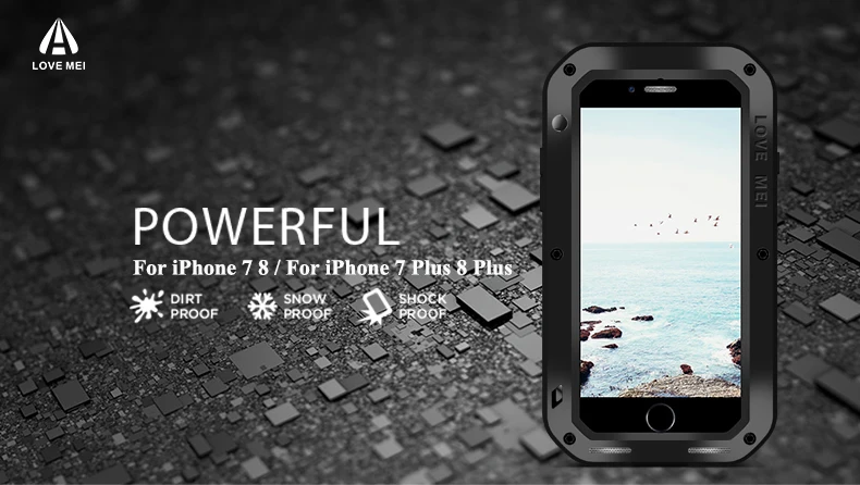 LOVE MEI Алюминиевый металлический чехол для iPhone 7 8 7 Plus 8 Plus противоударный защитный водонепроницаемый чехол для iPhone7 8 7 Plus 8 Plus Capa