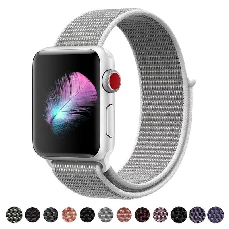 

ASHEI for 38mm 42mm Apple Watch Band Sport Loop Lightweight Breathable Nylon Replacement Wrist Strap for iWatch 3/2/1 Watchbelt