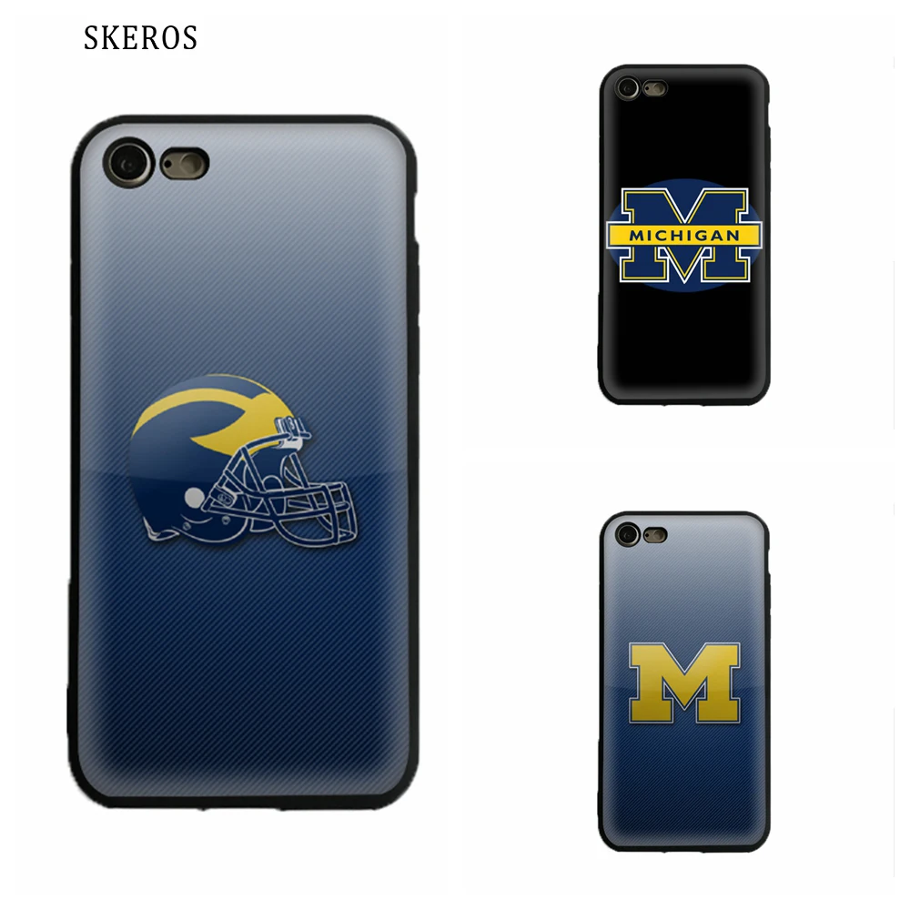 SKEROS Michigan Wolverines Silicone TPU Phone Soft Cover For IPhone X 5 5S Se 6 6S 7 8 Plus #ua161 |
