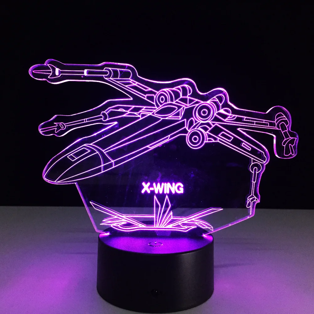 Звездные войны 3D X Wing Fighter настольная лампа ночник светильник s USB touch 7 цветов