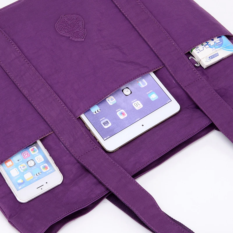 القماش هزة للماء النايلون سعة كبيرة حقيبة يد حقيبة تسوق حمل الشاطئ أعلى-حقائب بيد جديد وصول