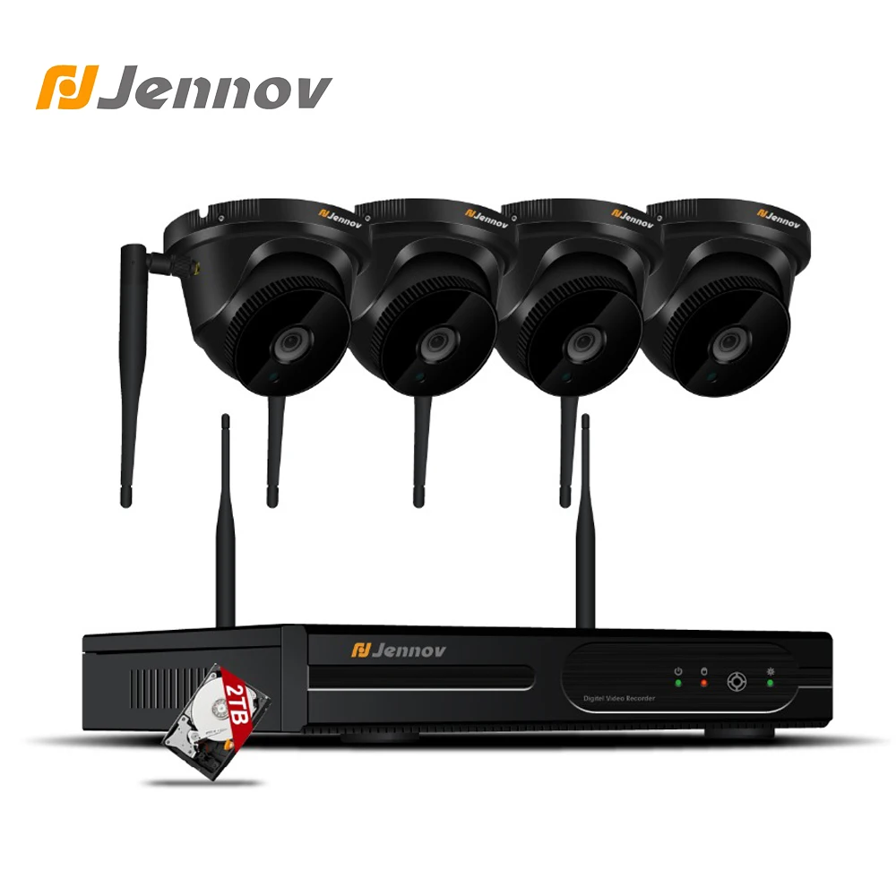 

Jennov 4CH 1080P Home Security Camera System Video Surveillance Kit IP Camara Security Wifi CCTV System HD Wireless NVR P2P 2MP