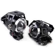 CITALL 2pcs Motorcycle Black U5 Headlight Driving LED Spotlight Fog Light Lamp Fit for Harley Yamaha BMW Suzuki Kawasaki Ducati