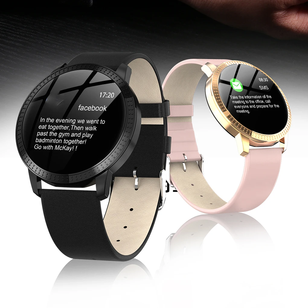 

Bluetooth IP67 Waterproof Heart Rate Blood Pressure Smart Fitness Wristwatch 1.22" Touch Roudn Screen