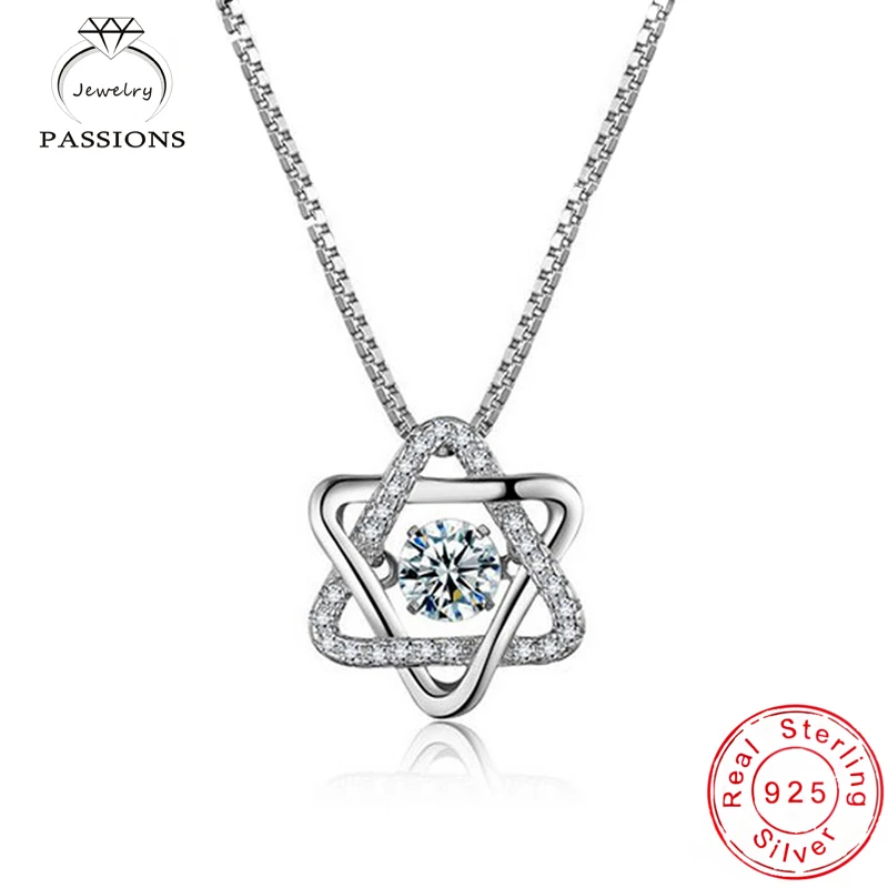 

Hot Sale 925 Sterling Silver Six-pointed Star Necklace Clavicle Necklace Female Charm Fine jewelry For Women Birthday Present