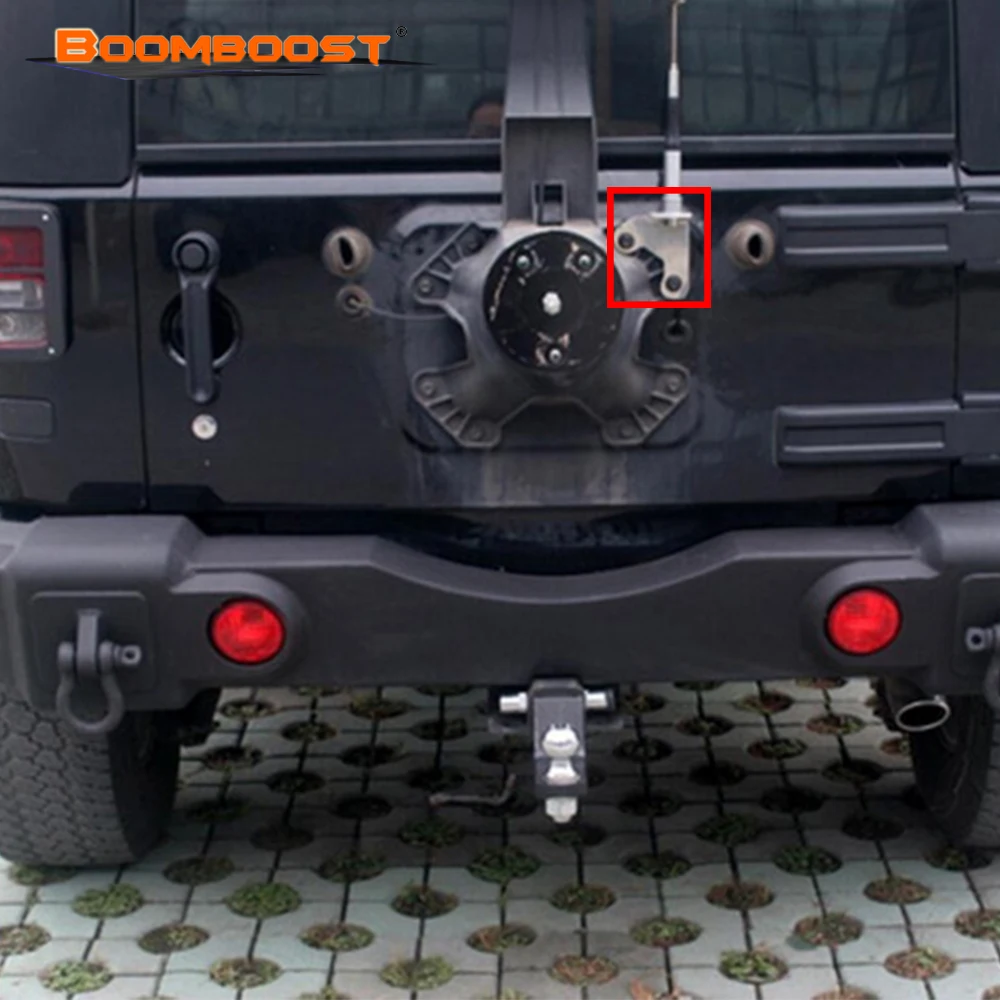 Подходит для Jeep Wrangler JK 2 4 двери 2007- Boomboost черная сталь tailgate задняя антенна кронштейн база