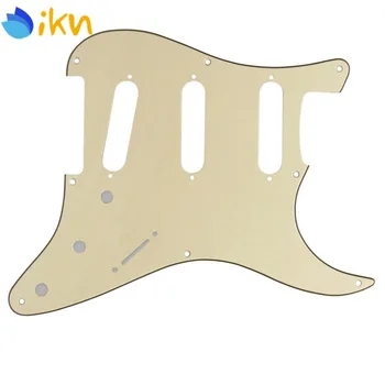 

NEW 8 Hole SSS Electric Guitar Pickguard Scratch Plate Cream 3Ply for FD Vintage Strat Guitar Accessories