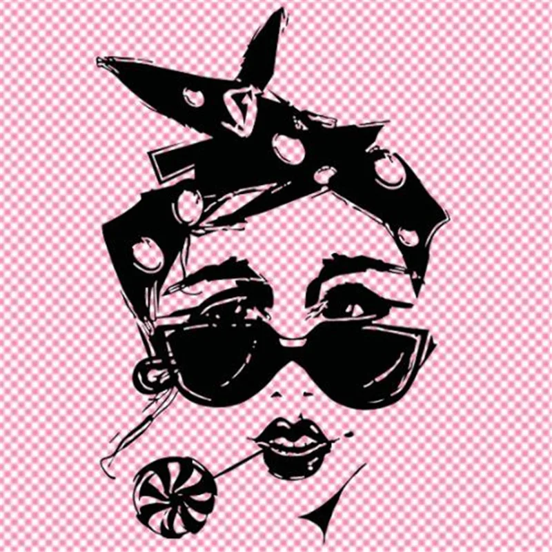 

T shirt patch 23cm Lollipop tide female iron on patches for clothing transfer printing clothes for girls Diy street icon sticker