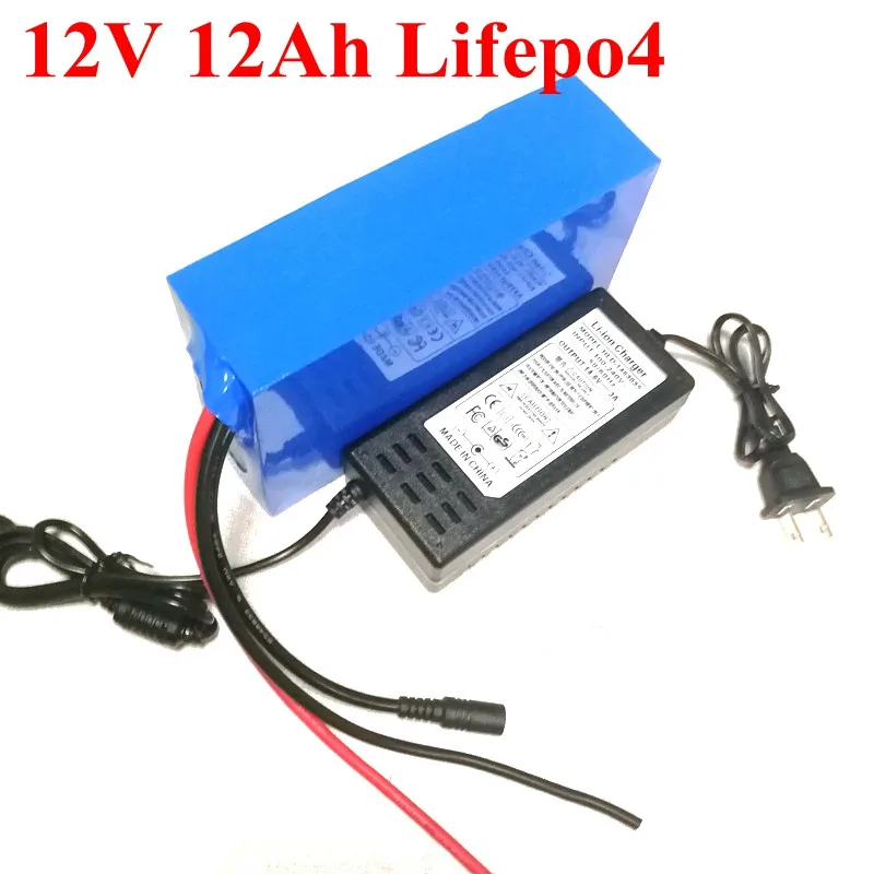 12ah Lifepo4 12 v аккумулятор блок питания 12 v 10Ah портативная аккумуляторная батарея мотоцикла для камеры видеонаблюдения светодиодная мощность резервного копирования+ зарядное устройство