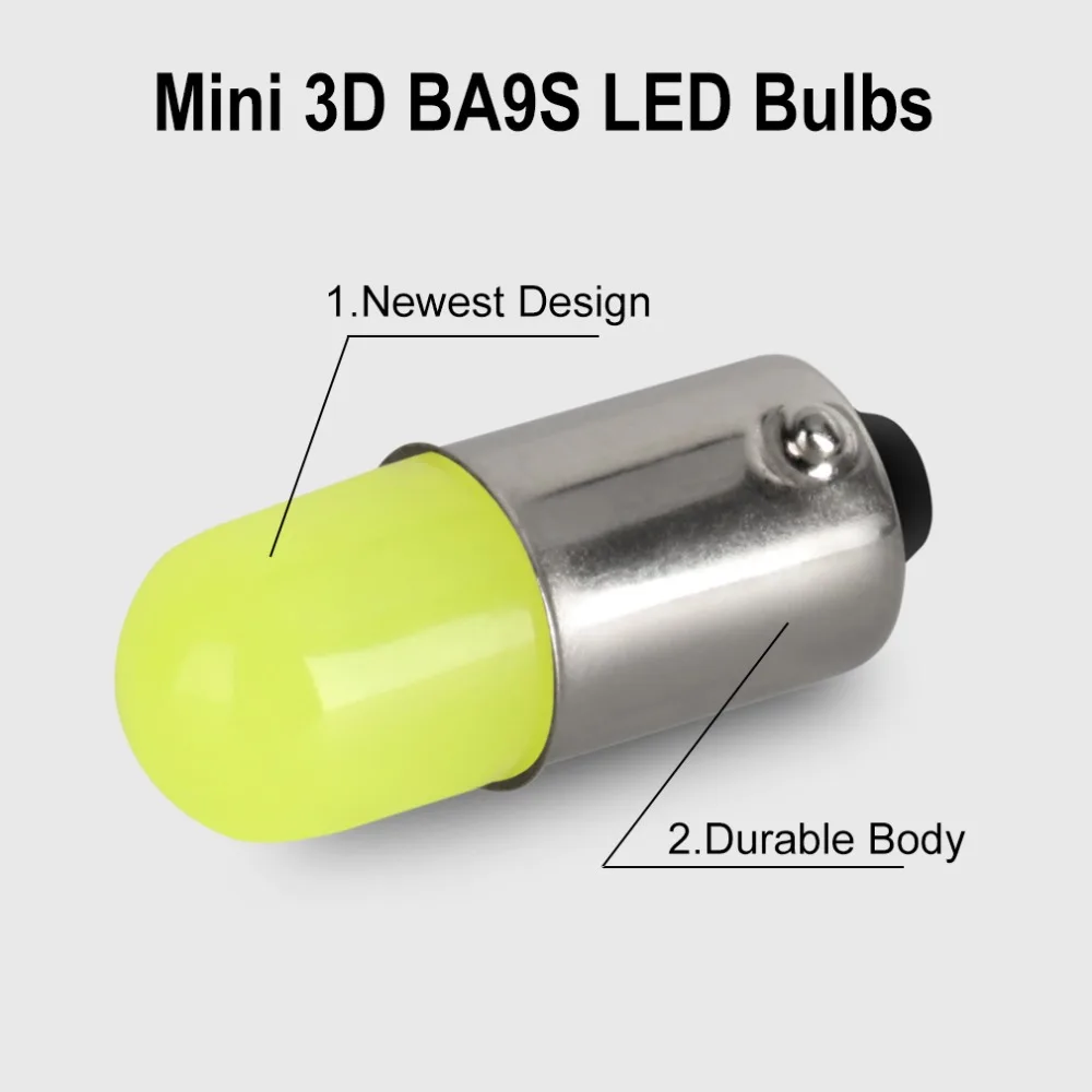 1 шт. BA9S T11 T4W T5 1895 233 супер яркий круглый 3D COB светодиодный Белый Автомобильный светильник для номерного знака, автомобильная лампа для внутренней двери, габаритная лампа