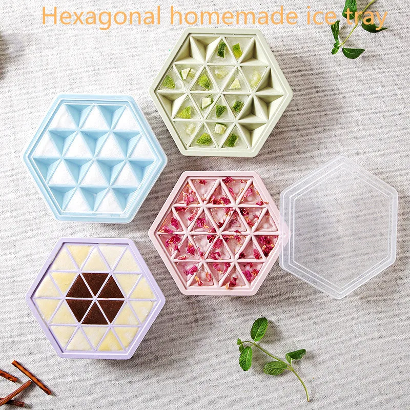 

Yooap kitchen utensils hexagonal homemade ice mold tray ice cream box home simple practical