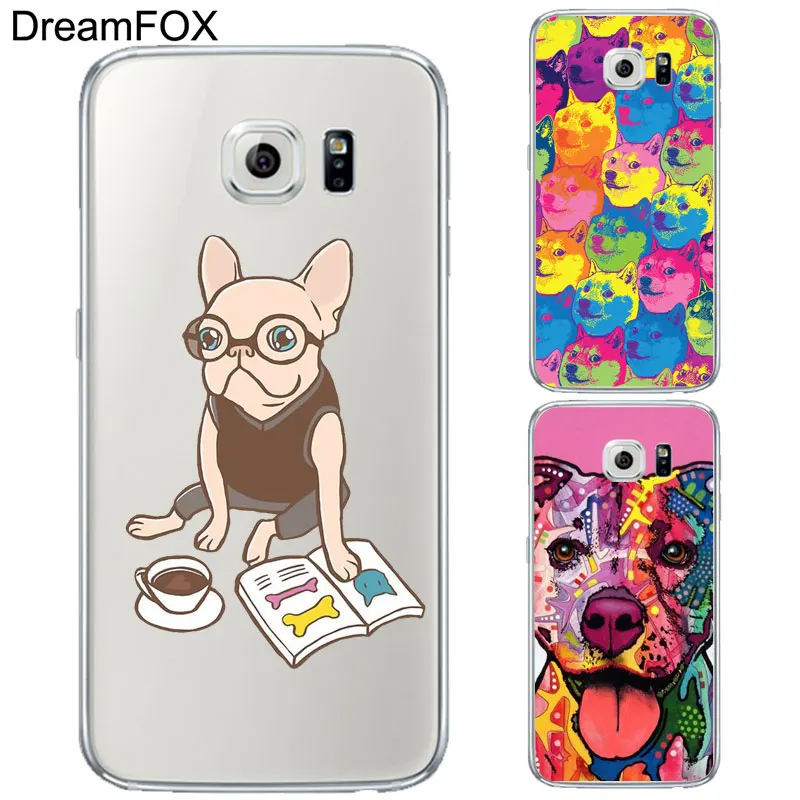DREAMFOX L363 собаки питбуль Поп Арт Мягкий ТПУ силиконовый чехол для samsung Galaxy Note S 3 4 5 6 7