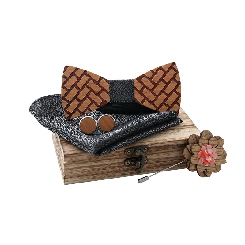 Экологически чистый натуральный деревянный лук галстуки Мужская деревянная бабочка с бесплатными подарками плед платок бутоньерка запонки T302SQ