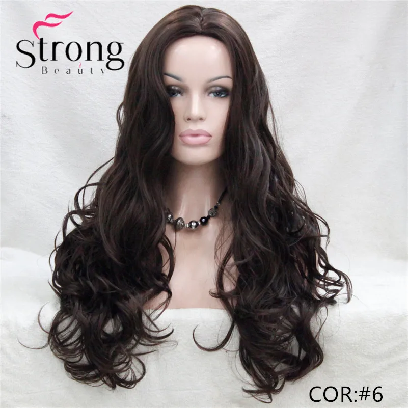 E-233 #6 new fashion sexy no bangs skin top 26 white blonde long wavy synthetic full wig (1)_