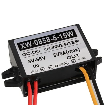 

Plastic DC 8V - 58V To DC 5V 3A 15W LED Car Power Converter Step-Down Module