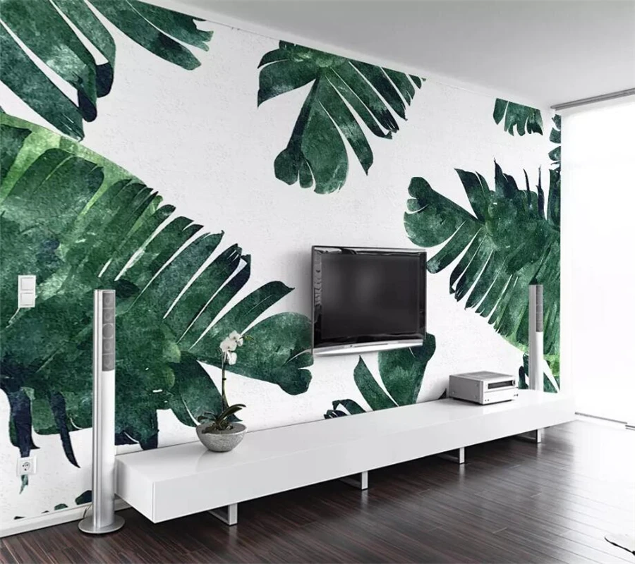 

beibehang Custom wallpaper 3D photo mural banana leaf plant TV background wall papers home decor papier peint mural 3d wallpaper