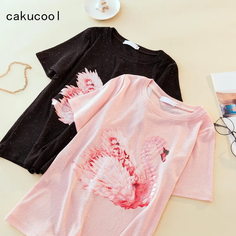 Летняя блузка Cakucool с коротким рукавом рубашка женская повседневная свободного