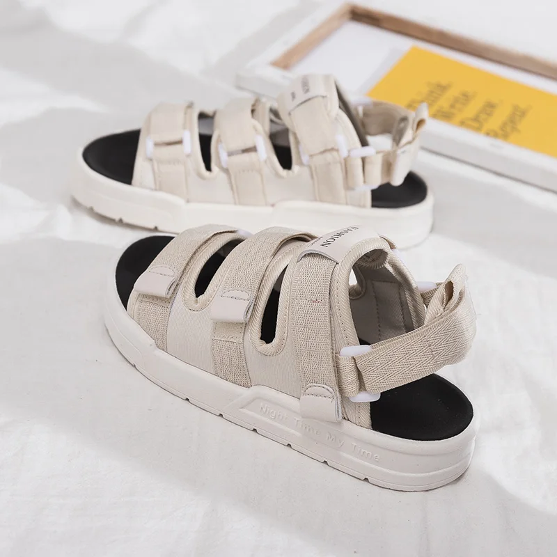 

Summer Solid Stretch Fabric Women Sandal 2019 New Listing Concise Magic Sticker Platform Ladies Casual Shoes Ankle Strap Leisure
