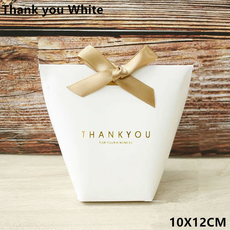 20 шт Белый Мерси спасибо подарочная упаковка Dragee конфеты крафт бумажный пакет коробка для свадебного подарка печенья подарочные пакеты упаковочные материалы - Цвет: S Thank you white