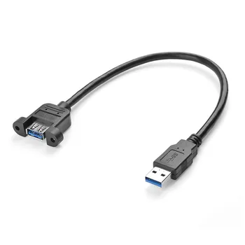 

2019 USB 3.0 Extension Cable Wire Cord Male to Female Dual Shielded Foil+Braided with Screw Panel Mount 0.3m/0.6m/1m/1.8m/3m