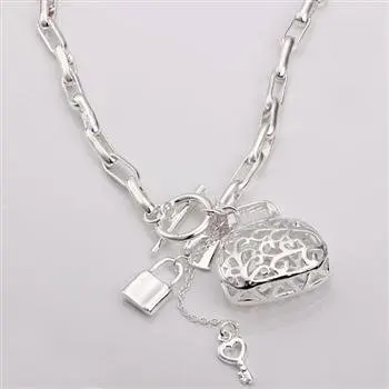 necklace jewelry l107 checkered hanging wholesale bag silver shipping