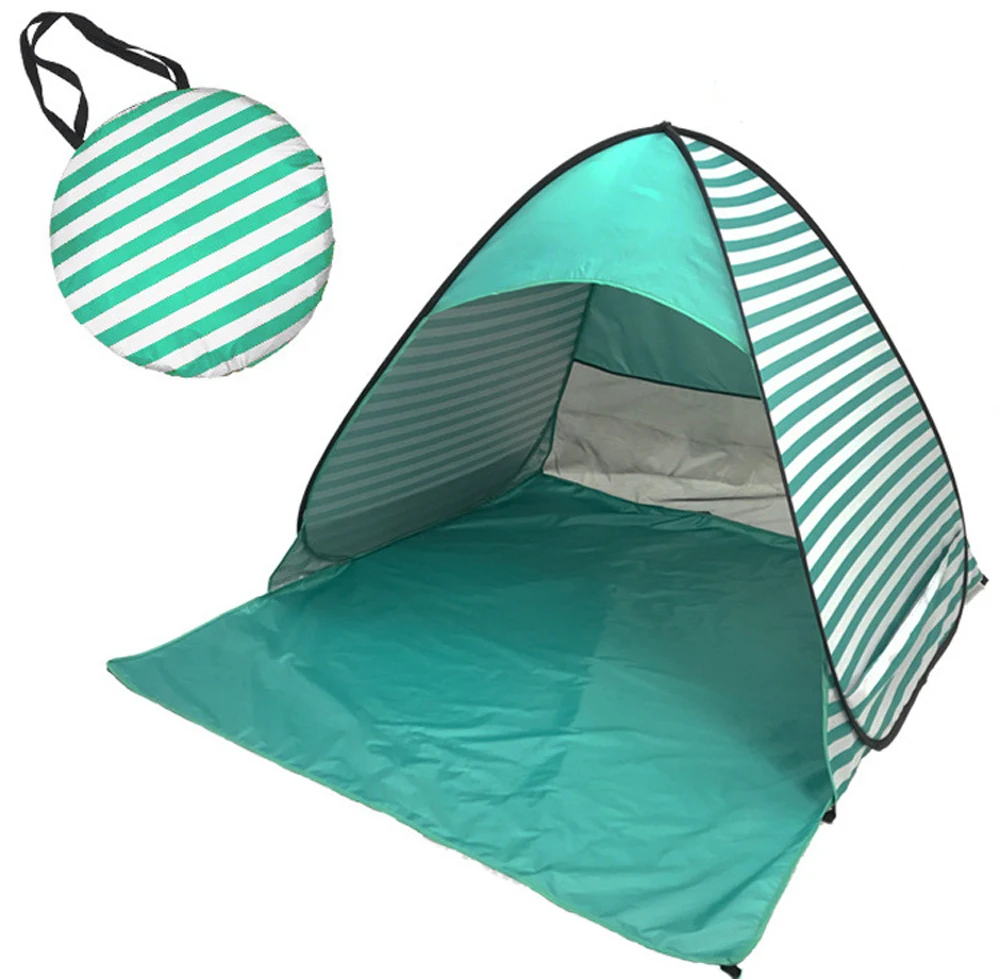 Quick Automatic Opening Beach Stripe Tent UV protection Camping Sun