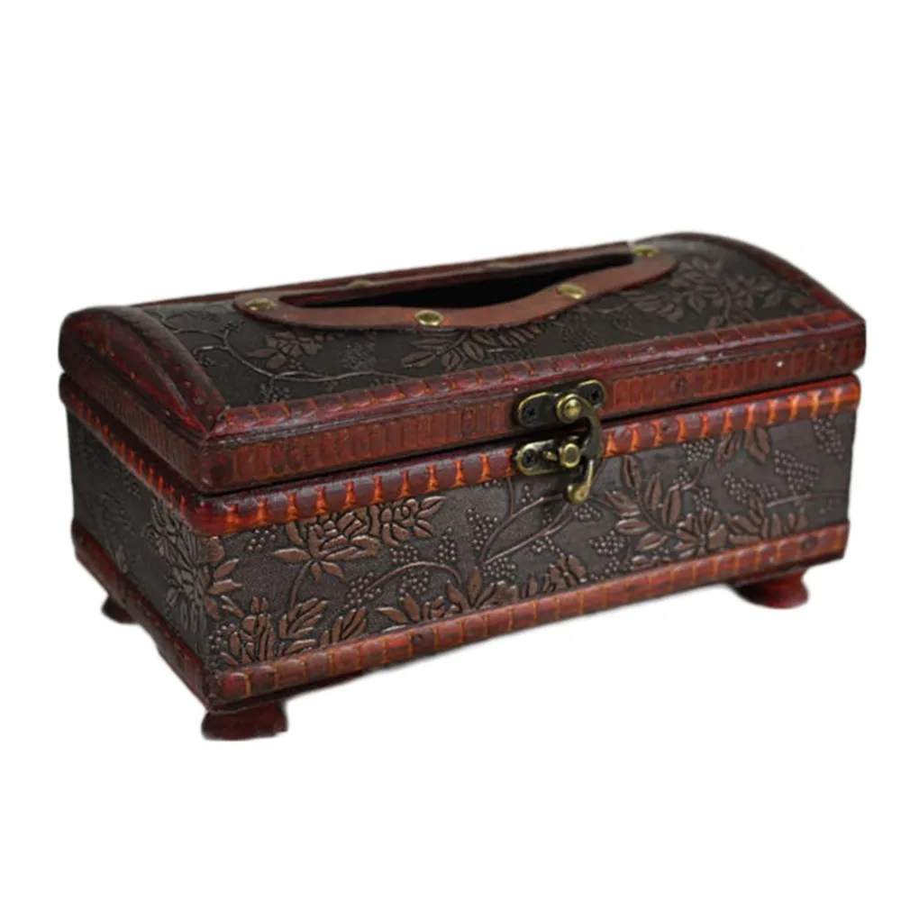 1 шт. Бытовая 21*12*11 см элегантная деревянная антикварная коробка ручной работы старинная коробка для салфеток для ежедневного использования