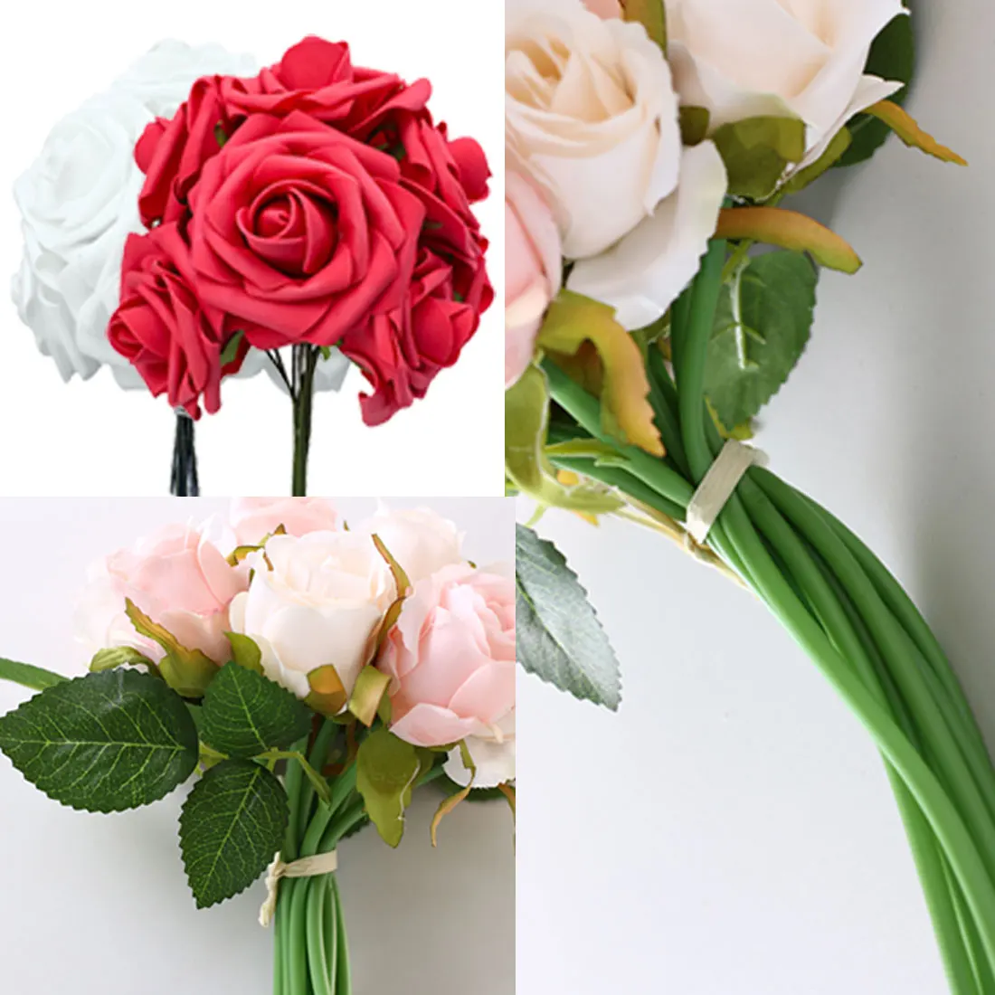 10 голов 7 см искусственные розы Свадебные невесты букет полиэтиленовый пенопласт DIY домашний декор розы Свадебные украшения 11 цветов