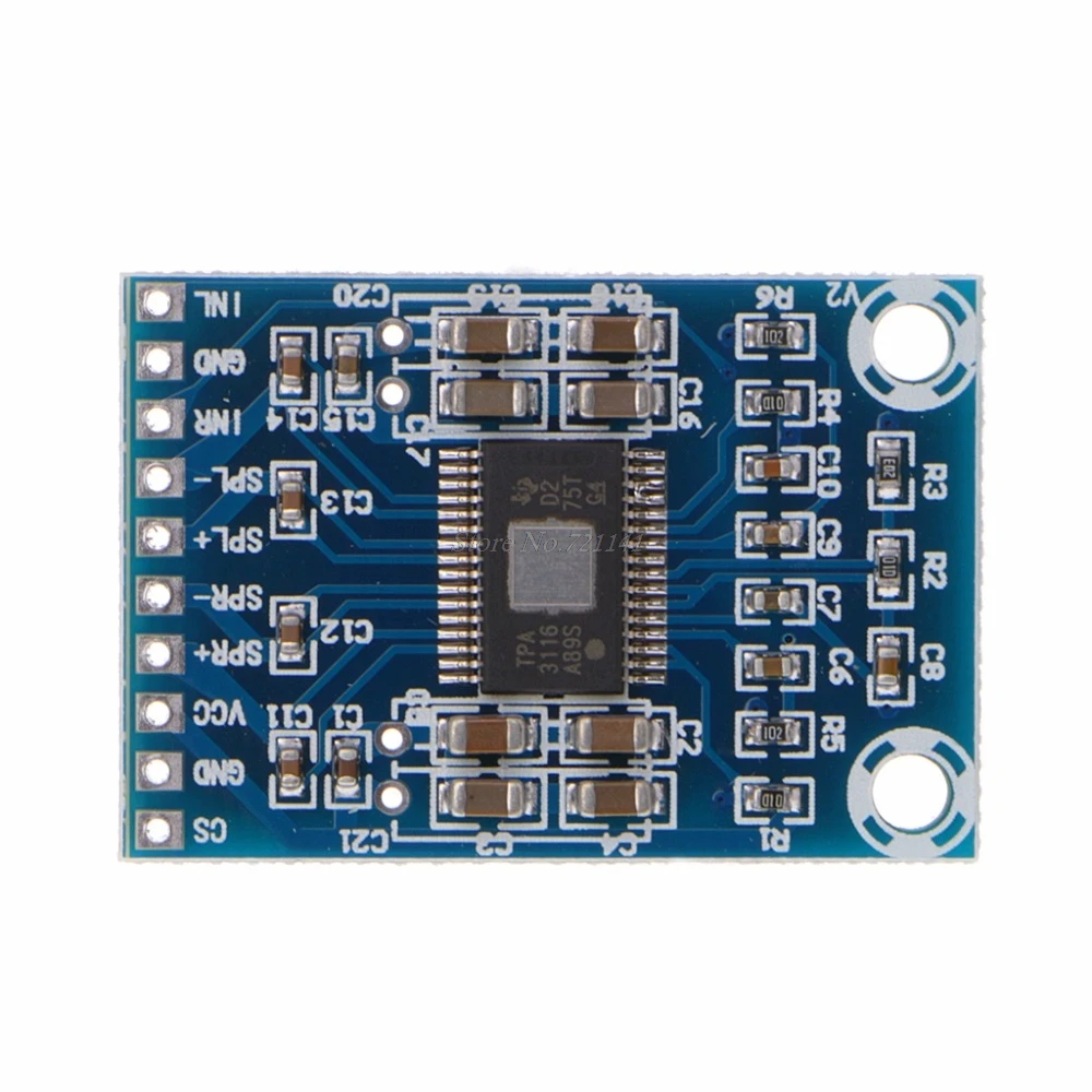 DC 12V 24V Mini TPA3116D2 2x50W цифровой аудио усилитель мощности плата класса D для Amp Прямая