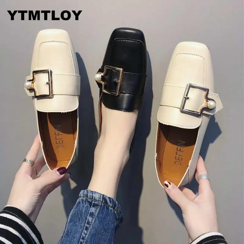 

2019 Summer New Casual Shoes Woman Shallow Single Ladies Fashion Soft Comfortable Flat For Women Zapatos Mujer Loafers Buckle