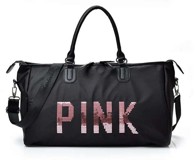 

women's traveling bag black blue sequins woman handbag shoulder bag portable ladies handbags weekend waterproof wash Travel Bags
