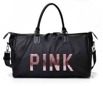 

women's traveling bag black blue sequins woman handbag shoulder bag portable ladies handbags weekend waterproof wash Travel Bags