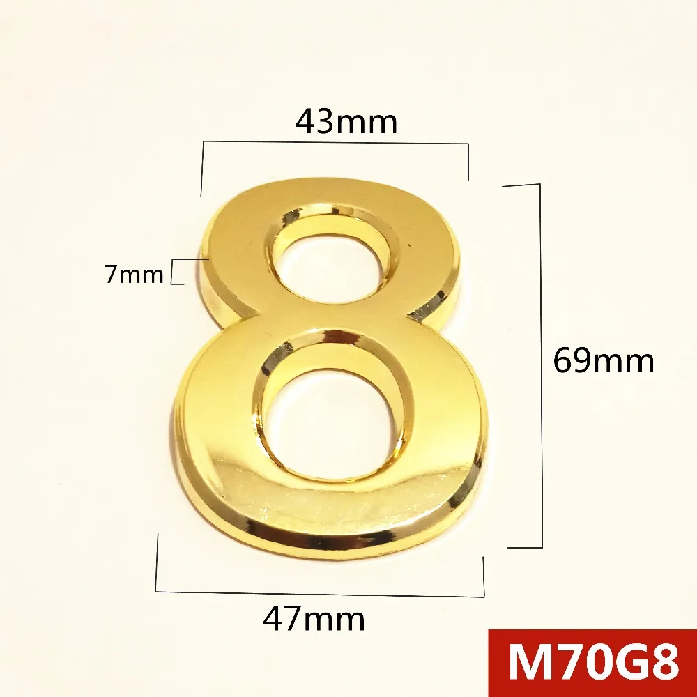 70 мм 0123456789 ABCDEF Современная Золотая табличка номер дома дом отель дверь адрес стикер с цифрами пластиковая табличка знак ABS пластик