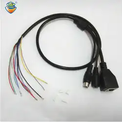 (10 шт.) CCTV IP-сети Камера модуль PCB мощность аудио видео кабель, с RCA аудио RJ45 Женский & DC Мужской разъемы с Terminlas