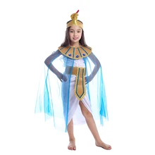 Костюм египетской королевы Клеопатры для девочек; маскарадный костюм маленькой королевской королевы для Хэллоуина