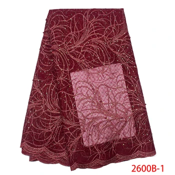 

Hot Sale Nigerian Lace Fabric with Beads/Sequins 2019 Popular African Mesh Net Lace Sequin Lace Fabric for Party Dress APW2600B