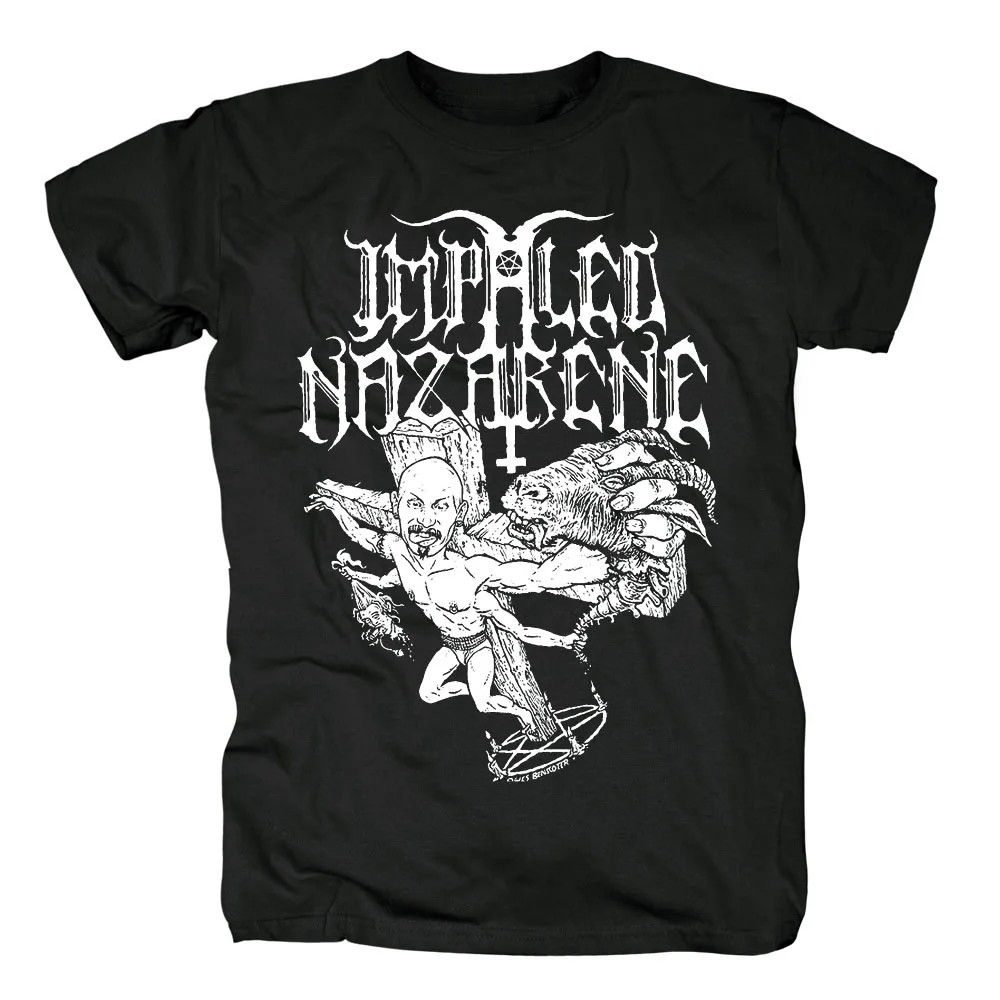 

Bloodhoof IMPALED NAZARENE Christ Crucified ferrous metal Heavy Metal Kings men's Black T-shirt Asian Size