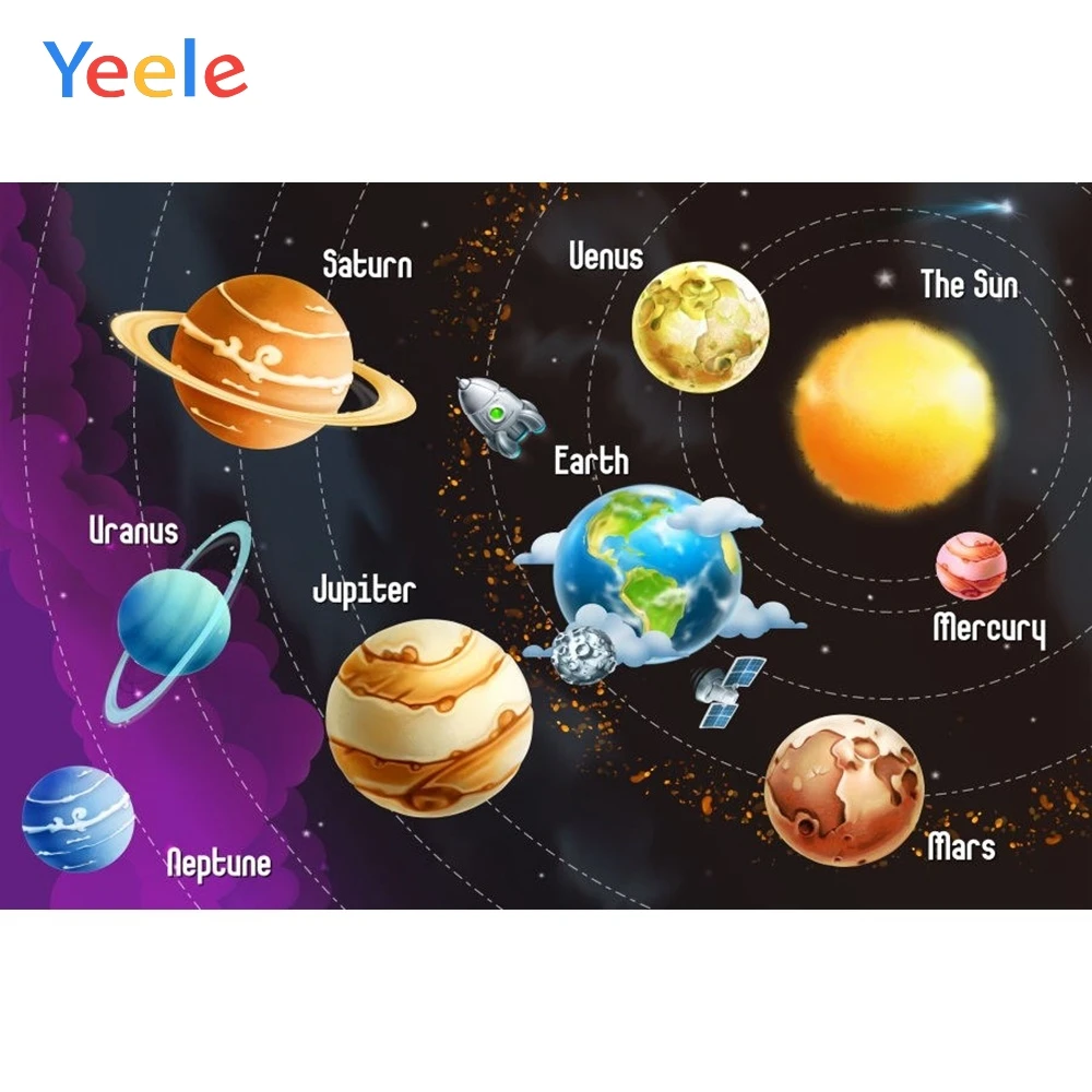 

Yeele Vinyl Solar System Planet Sun Space Children Baby Birthday Party Photograph Backdrop Boy Photocall Background Photo Studio