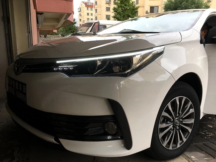 Светильник для бровей светодиодный DRL для Toyota Corolla Altis Eye brow светильник светодиодный внешний фонарь сигнальные аксессуары для парковки