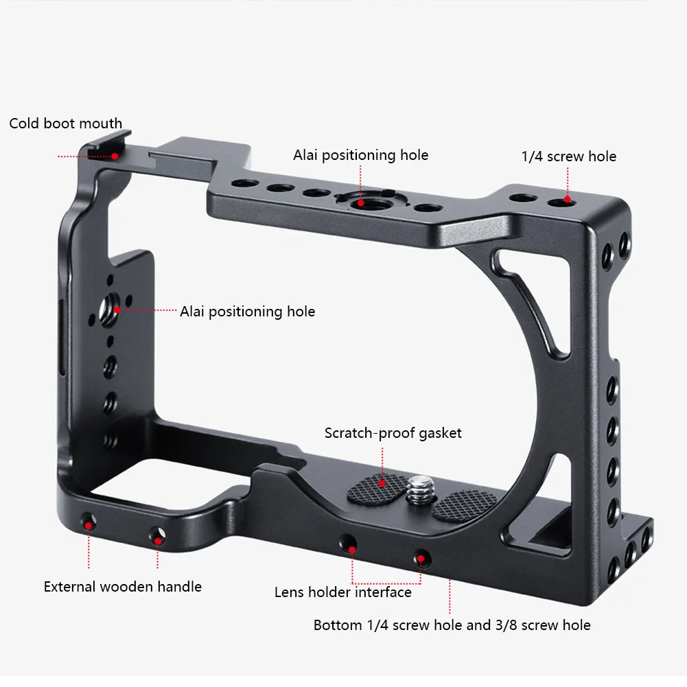 Черный Прочный портативный держатель Vlogging клетка для камеры легкая установка легкий алюминиевый сплав износостойкое крепление для sony A6400