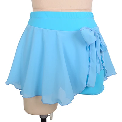 Короткая юбка для фигурного катания для девочек, детское женское платье для тренировок, индивидуальный костюм для катания на коньках, гимнастика, 2 - Цвет: sky blue