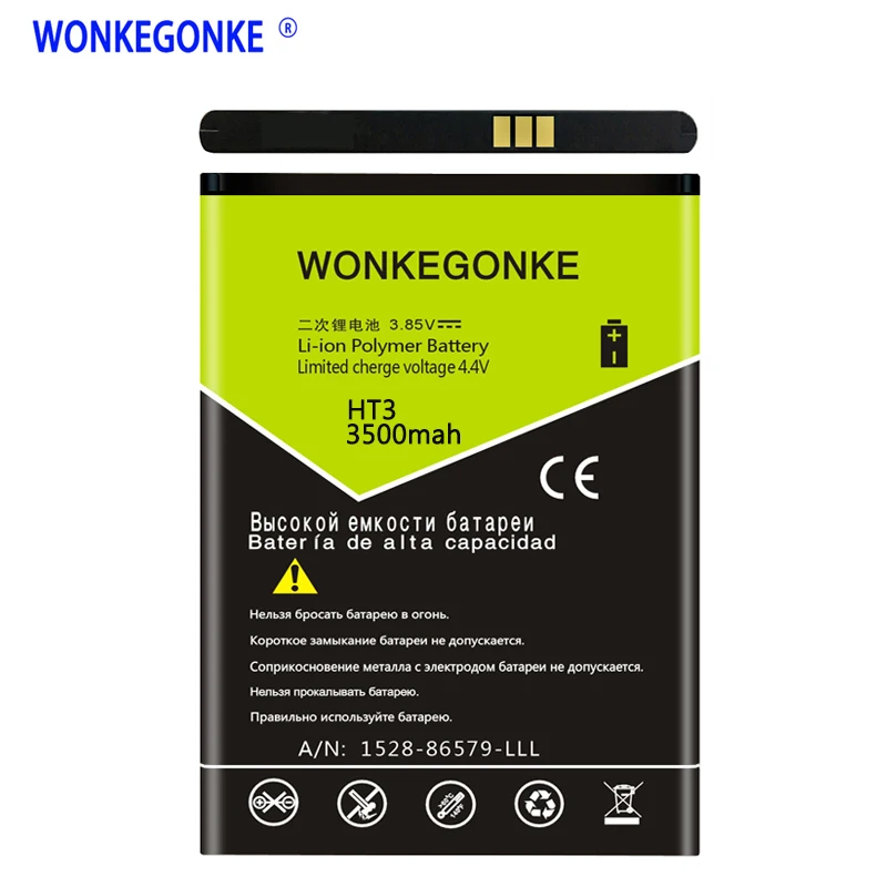 

WONKEGONKE Battery For Homtom HT3 HT3 Pro Mobile Phone Batteries