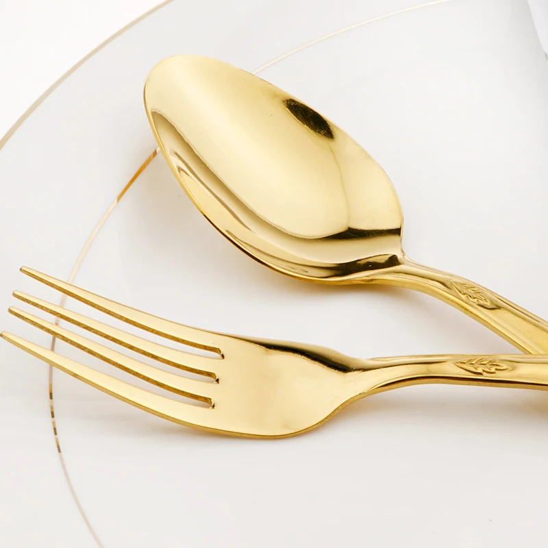 Модный золотой набор посуды, вилка, ложка, нож, набор столовых приборов из нержавеющей стали, набор столовых приборов из 3 предметов, роскошная кухонная посуда для дома